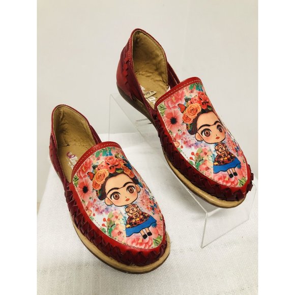 Cielito Lindo Red Frida Kahlo Women's Shoes - Picture 9 of 10